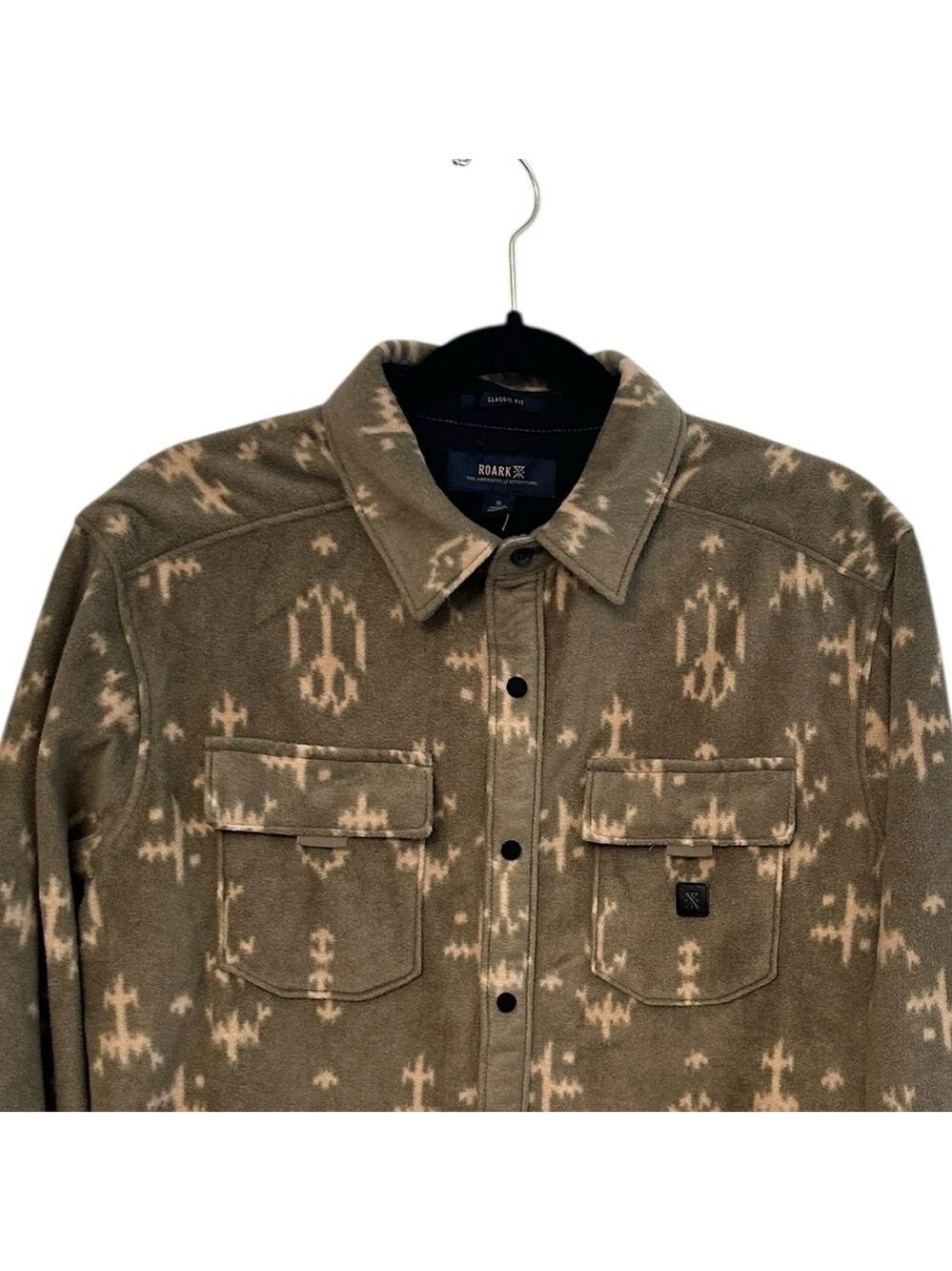 Roark Diablo Polar Long Sleeve Men’s Flannel Button Up Shirt Size S EUC Olive - Picture 4 of 9